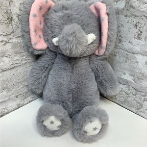 World's Softest Plush Gray Elephant Stars Ears Stuffed Animal Baby Lovey 10”